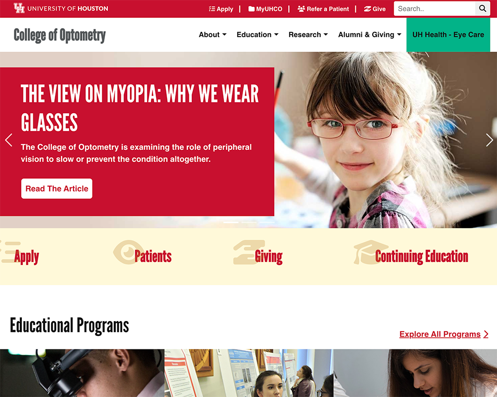 Modern Campus visual reference web design